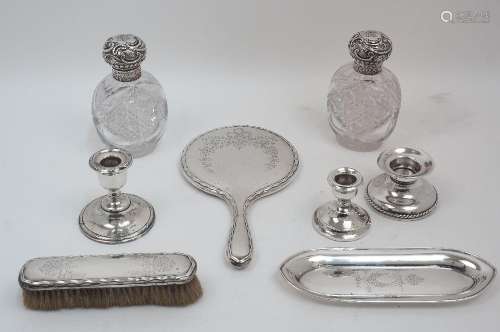 A group of silver comprising: two Victorian silver mounted c...