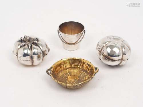 A small silver gilt basket by Tiffany & Co., London, 195...
