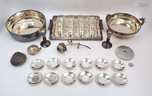 A group of silver plate, including: a centrepiece bowl with ...