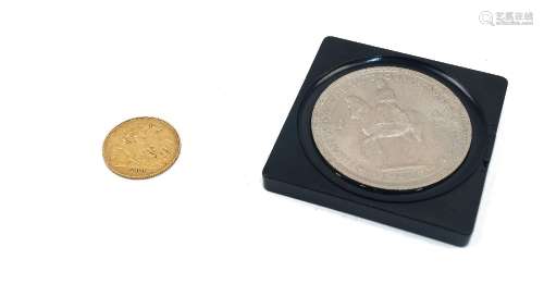 An Edward VII gold half sovereign, 1908, together with a 195...