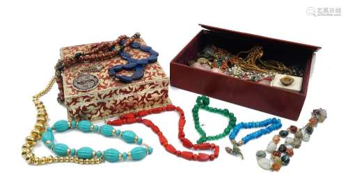 A large quantity of assorted costume jewellery, to include: ...