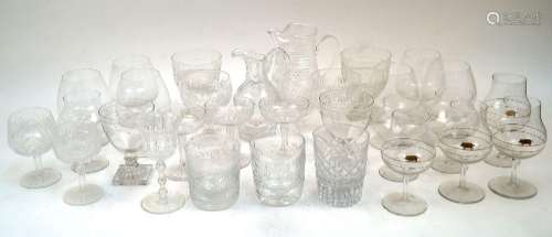 A quantity of glassware, to include jugs, tumblers, and cham...
