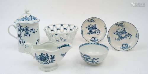A group of Worcester blue and white porcelain, 18th century,...