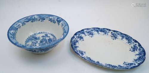A Mason`s Ironstone blue and white wash bowl, 12cm high, 33c...