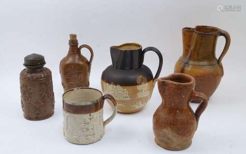 A group of three stoneware jugs, English and Continental, 19...