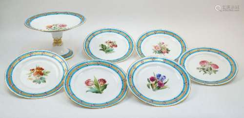 A Minton porcelain part dessert service, 19th century, compr...