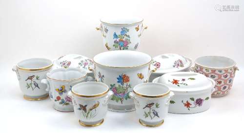 Two Herend Queen Victoria pattern porcelain jardinières, 20t...