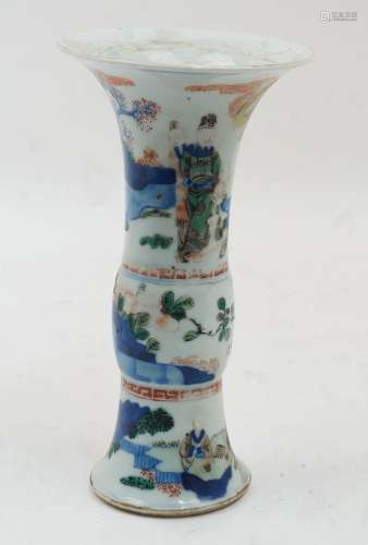 A Chinese porcelain vase, Gu, 18th/19th century, decorated w...