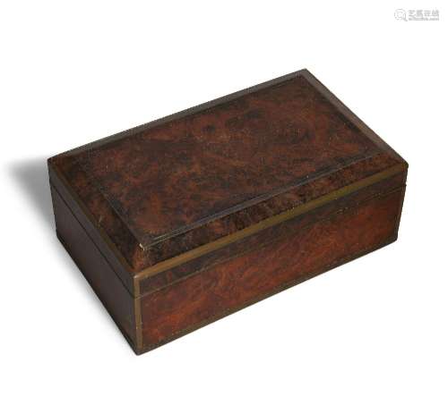 A Chinese burlwood box, 19th century, of rectangular form wi...