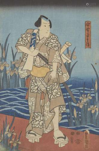 UTAGAWA TOYOKUNI (1786-1864), two woodblock prints, comprisi...