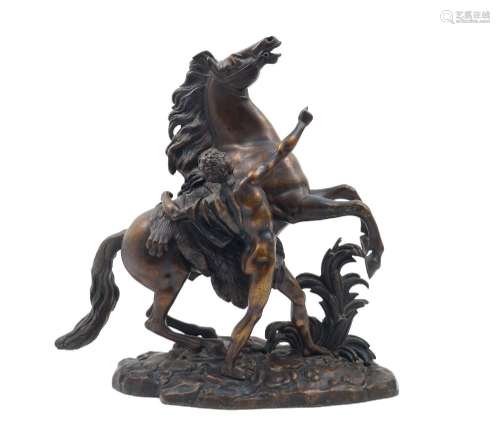 A bronze Marley Horse, after Guillaume Cousteau, a late 19th...