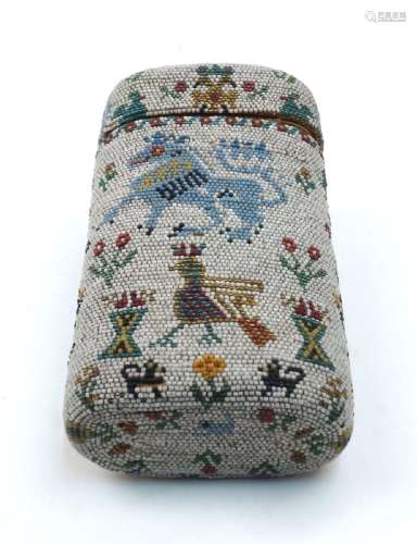 A beadwork spectacle case, possibly Scandinavian, 19th centu...