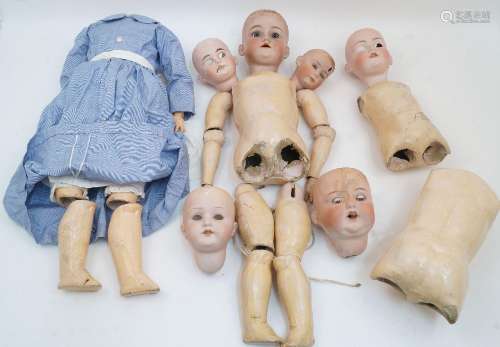 A doll restorer’s lot of various ball jointed doll’s bodies,...