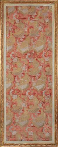 A `Bizarre` embroidered silk panel, Italy or France, circa 1...
