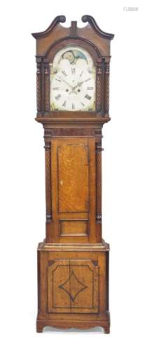 A Welsh oak longcase clock, by D. Herbert, Aberystwyth, circ...