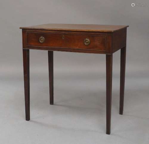 A Regency mahogany side table, with single drawer, raised on...