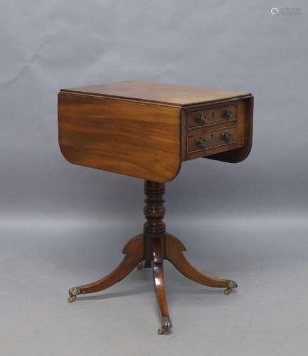A Regency mahogany Pembroke table of diminutive proportions,...