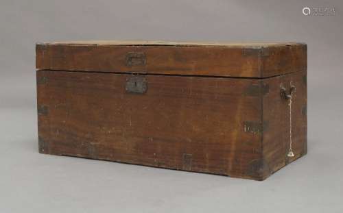 A campaign camphor wood brass mounted chest, early 20th cent...