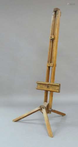 A beechwood folding artists easel, 20th century, 168cm highA...
