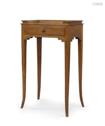 A French mahogany side table, with moulded gallery top, sing...