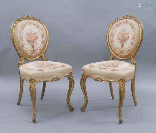 PRIORITY FOR SALE A0563 A set of four Louis XV style giltwoo...