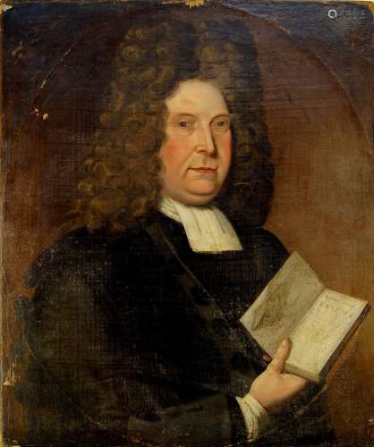 British School, mid 18th century- Portrait of a minister, qu...