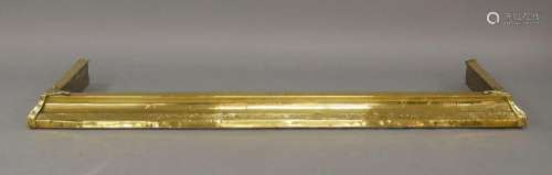 An Edwardian brass fender, 8cm high, 136cm wide, 38cm deepAn...