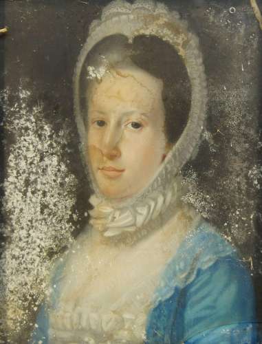 French School, 18th century- Portrait of a lady, quarter-len...