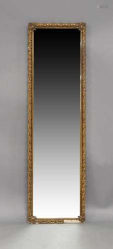A giltwood mirror, 20th century, 128 x 37cmA giltwood mirror...