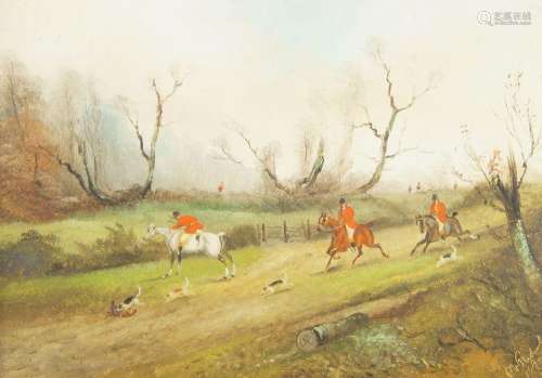 Philip Henry Rideout, British 1860-1920- Hunting scenes; oil...