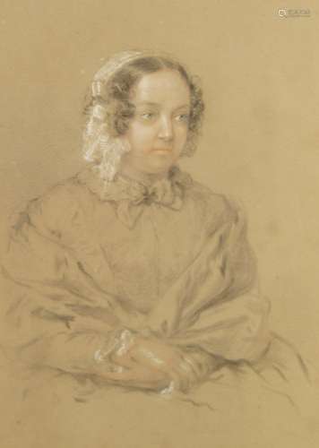 British School, mid-19th century- Portrait of a lady, seated...