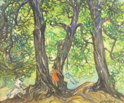 Nina Winder Reid, British 1891-1975- Old Chestnut Trees, Ham...