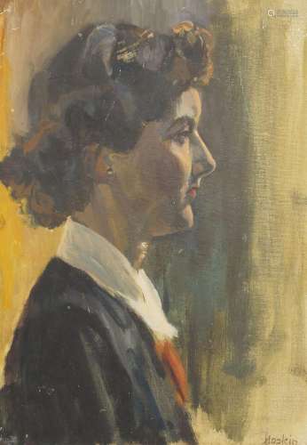 Hopkin, British school, mid-20th century- Portrait of a woma...