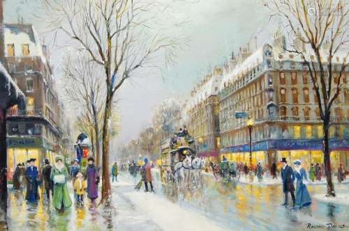 Roland Davies, British 1904-1993- Grand Boulevard Paris; oil...