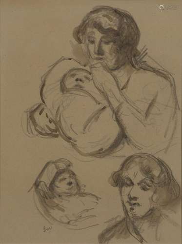 Maximilien Luce, French 1858-1941- Mother and Child studies;...