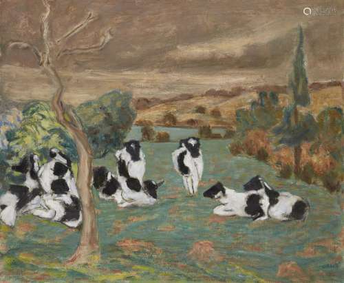 Henryk Gotlib, British/Polish 1890-Ã‚Â1966- Cows in a Lands...