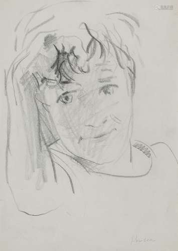 Peter Howson OBE, Scottish b.1958 - Boy, 1994; pencil on pap...