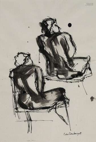 Peter Prendergast, Welsh, 1946-2007- Back View; pen and blac...