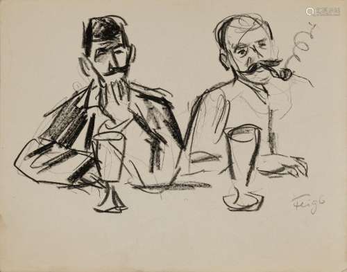 Friedrich Feigl, Czech 1884-1965- Portraits of two gentlemen...