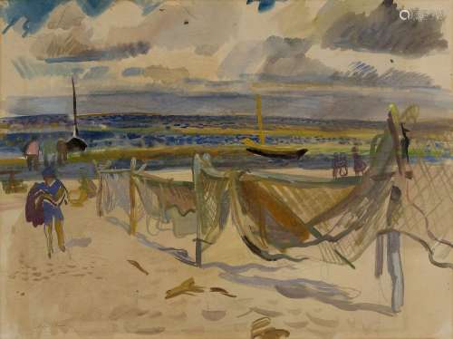 Martin Christ, Swiss 1900- 1979- Fishing Nets; watercolour o...