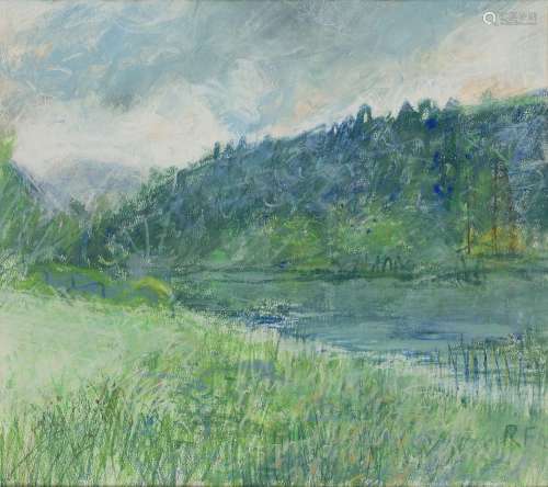 Rene Fendt, Swiss 1948- 1995- Provencal Landscape; watercolo...