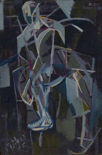 Bill Parker, American 1922-2009- Untitled abstracted figure;...