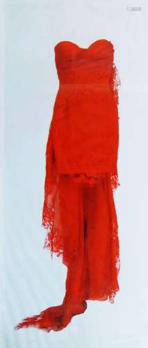 Contemporary School, Red dress; digital print, 175.5 x 75 cm...