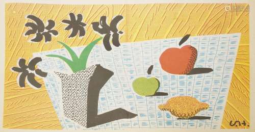David Hockney OM CH RA, British b.1937- Two Apples, One Lemo...