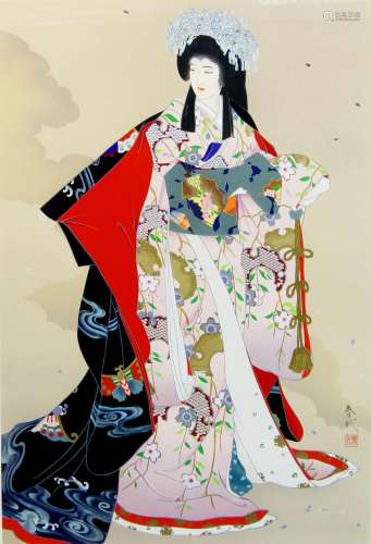 Haruyo Morita, Japanese b.1945- Princess Sakura; screenprint...