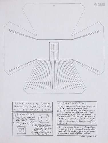 Patrick Hughes, British b.1939- Sticking Out Room, 1973; scr...