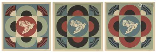 Shepard Fairey, American b.1970- Geometric Dove, 2021; the c...