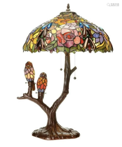 Perfect Parrot Tiffany Style Table Lamp