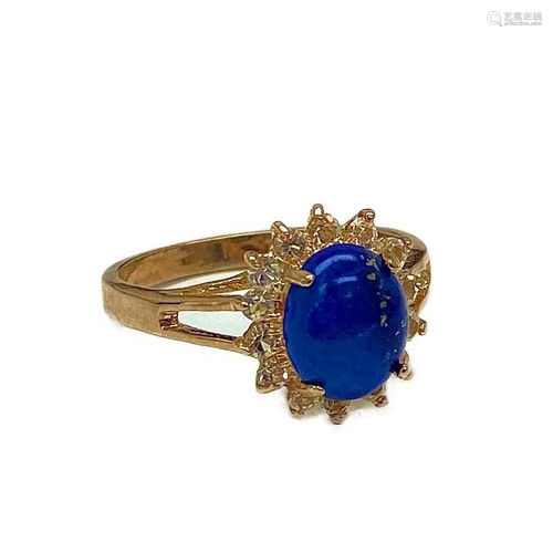 Alluring Lapis Lazuli And Swarovski Crystal 18kt Gold Plated...