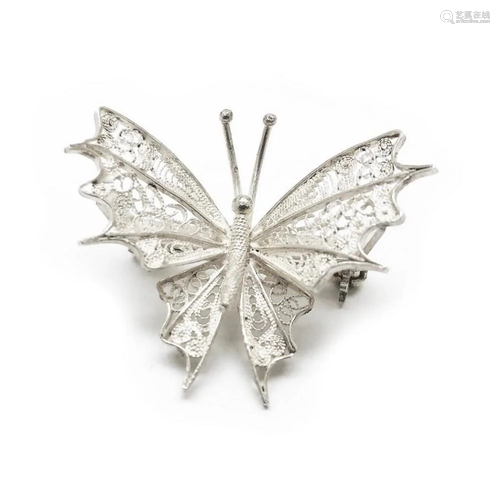 Stunning Silver Butterfly Broach